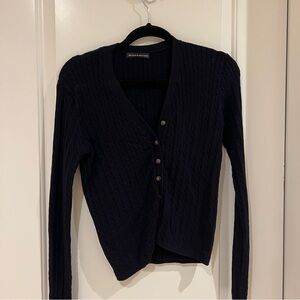 Brady Melville Navy Button-Up Cardigan Sweater